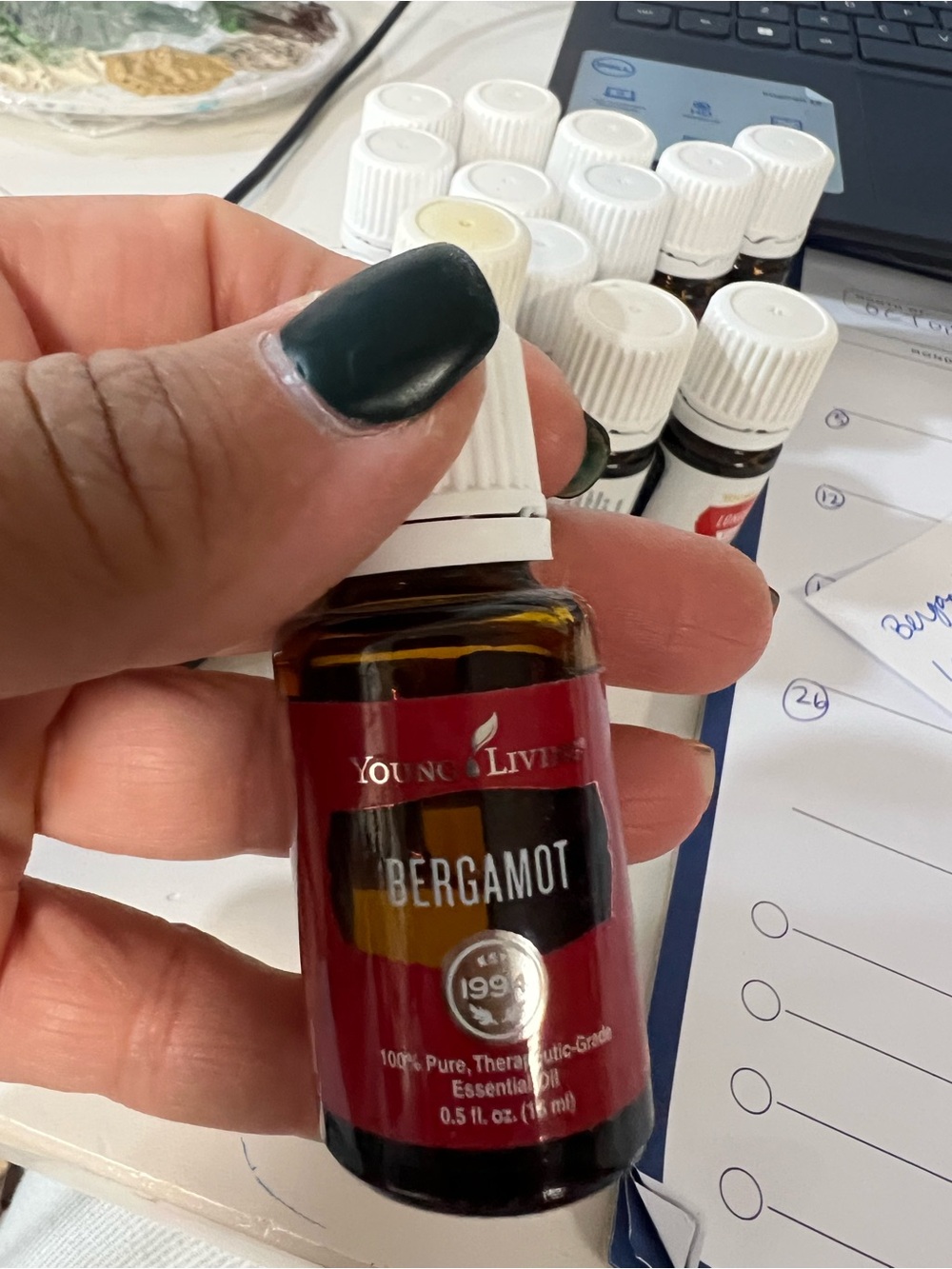 Young Living Bergamot Essential Oil Bottle with Deep Red Label
